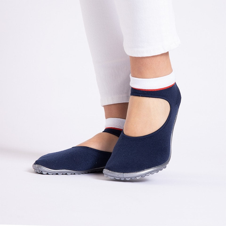 Ballerina Blue - with Red & White Band - BarefootHub - UK Barefoot Shoes