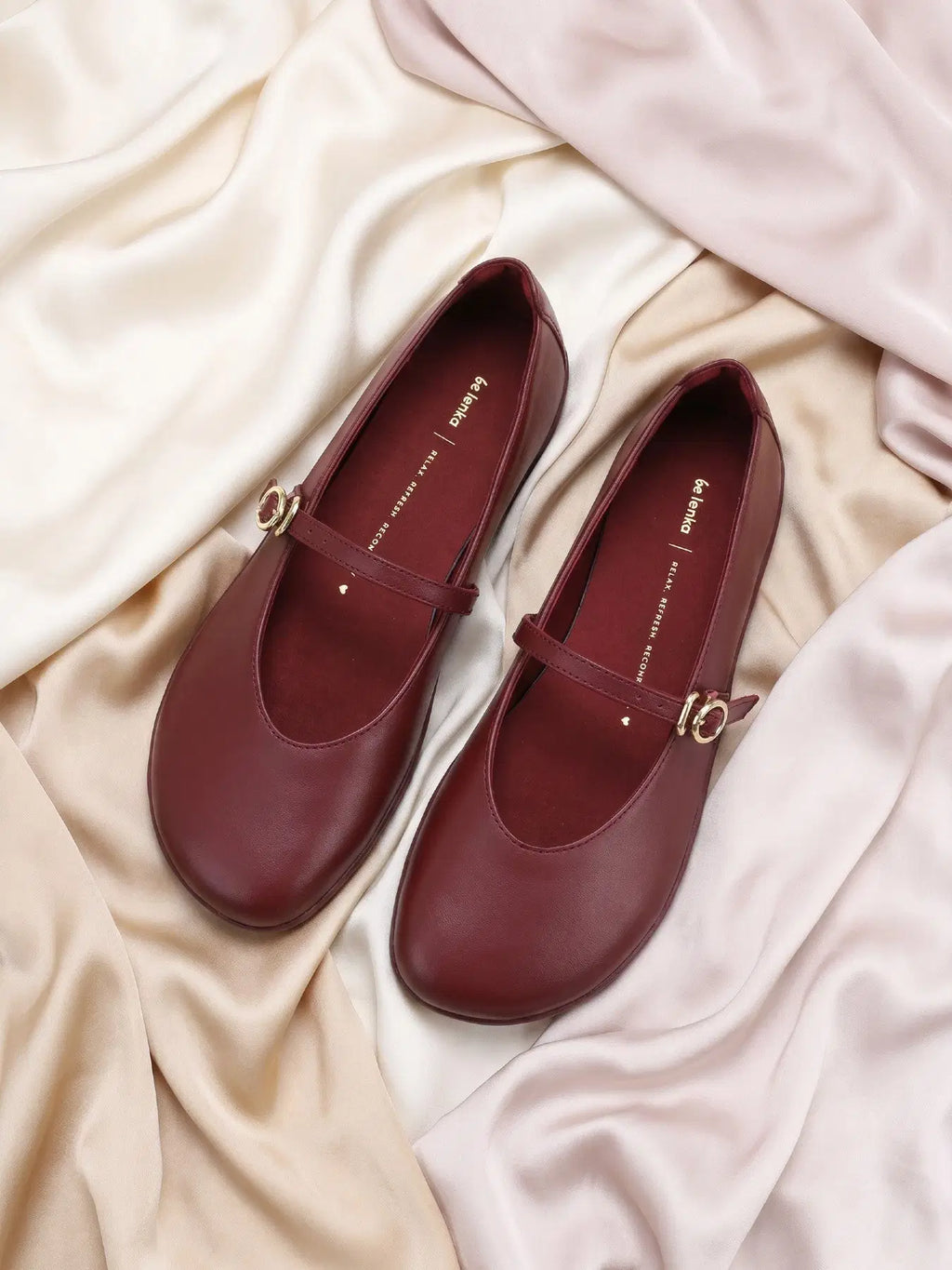 Ballet Flats Be Lenka Amalea - Burgundy - BarefootHub - UK Barefoot Shoes