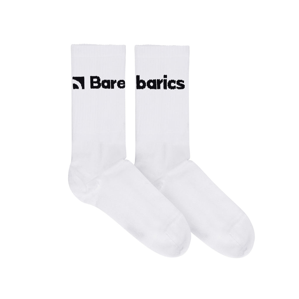 Barebarics - Barfußsocken - Crew - Weiß - Großes Logo - 3er-Pack