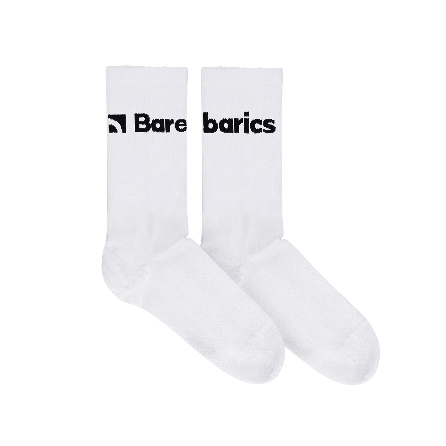 Barebarics - Barfußsocken - Crew - Weiß - Großes Logo - 3er-Pack