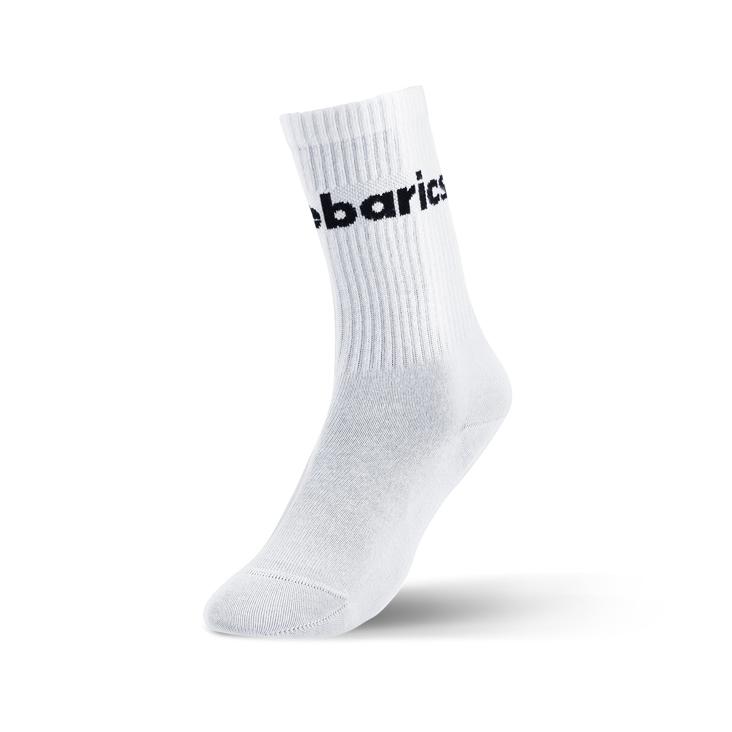 Barebarics - Barfußsocken - Crew - Weiß - Großes Logo - 3er-Pack