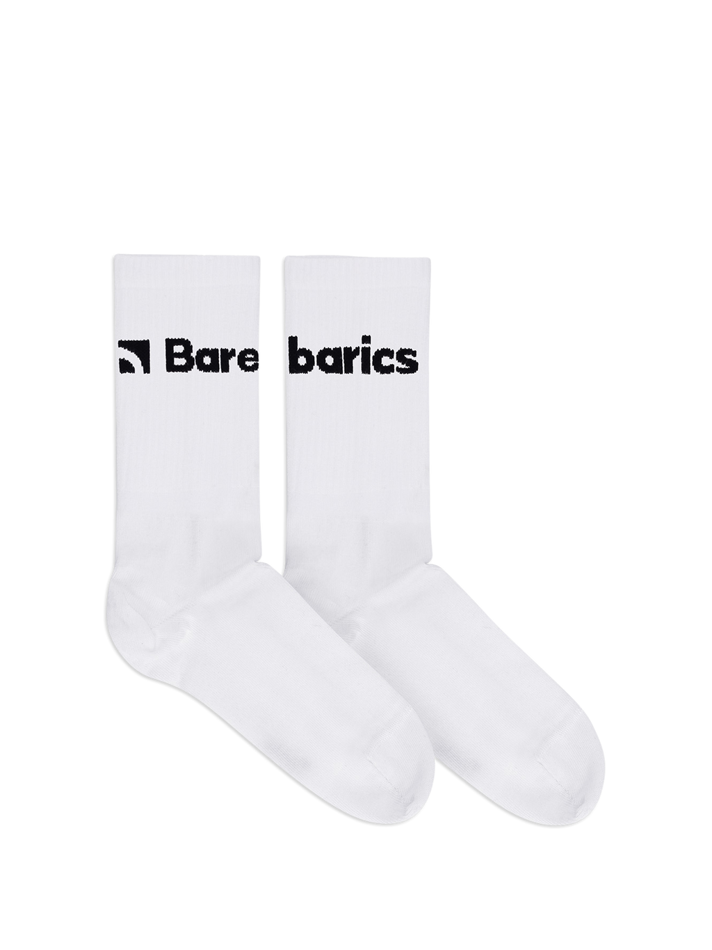 Barebarics - Barfußsocken - Crew - Weiß - Großes Logo - 3er-Pack