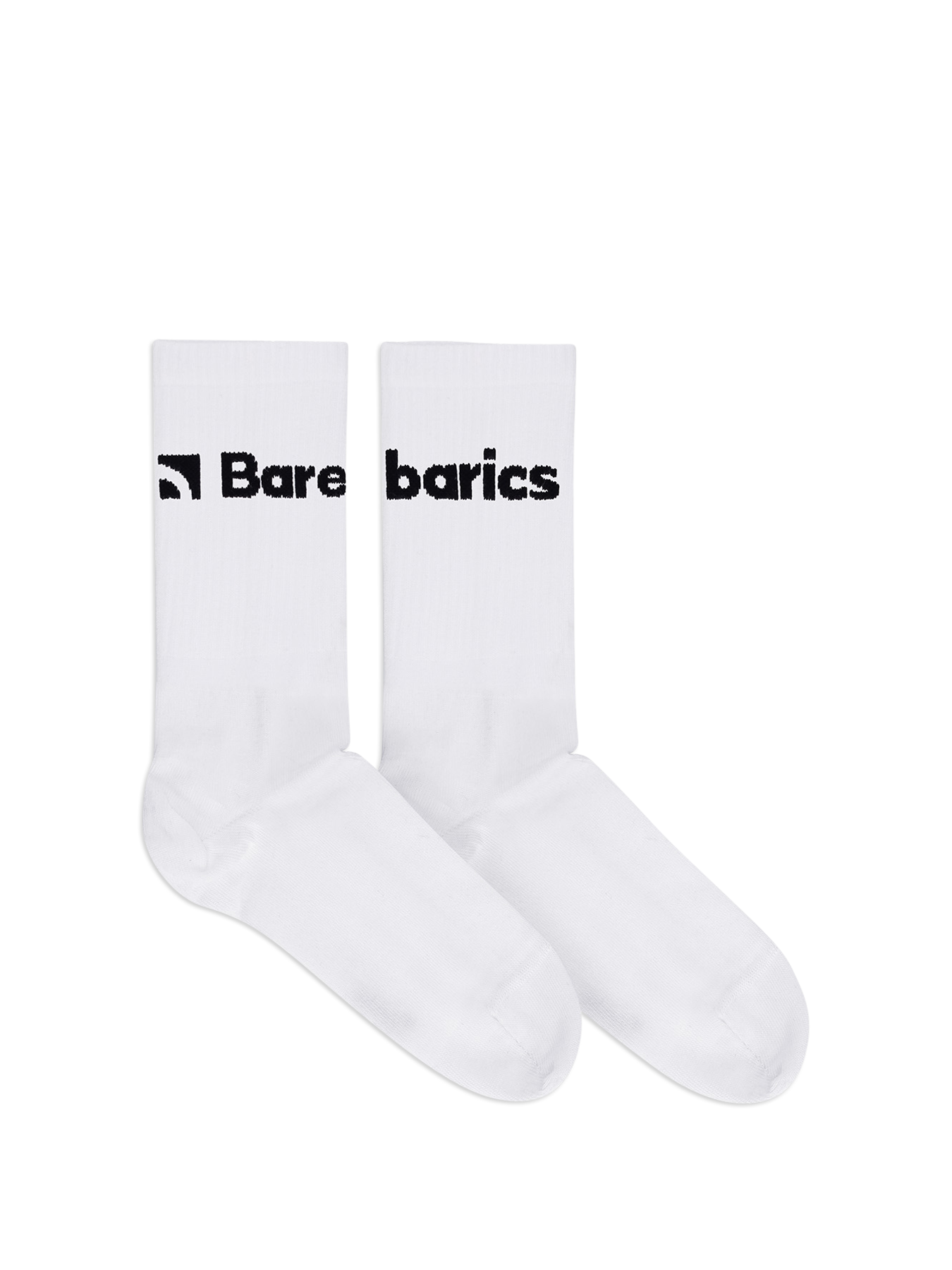 Barebarics - Barfußsocken - Crew - Weiß - Großes Logo - 3er-Pack