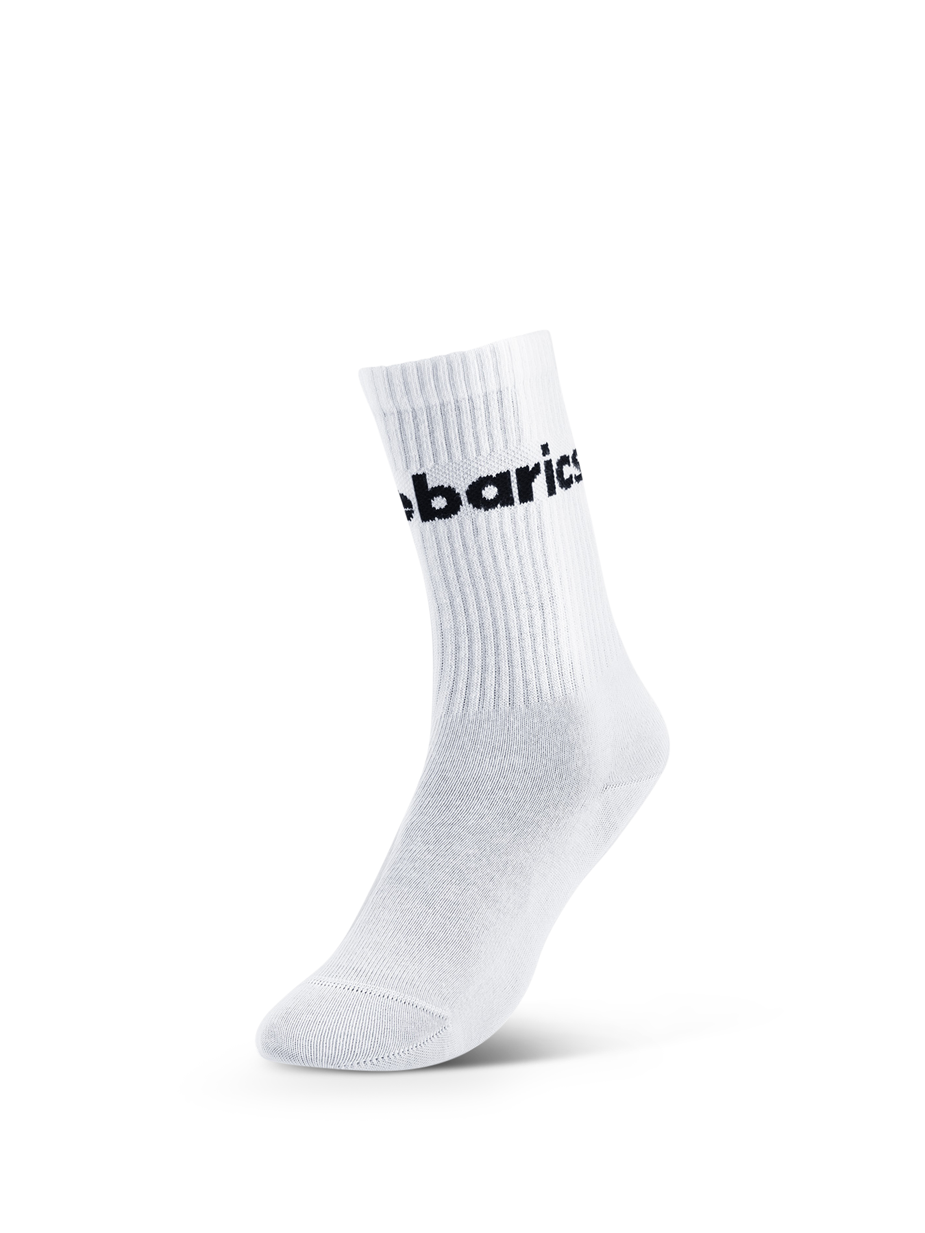 Barebarics - Barfußsocken - Crew - Weiß - Großes Logo - 3er-Pack