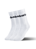 Barebarics - Barfußsocken - Crew - Weiß - Großes Logo - 3er-Pack