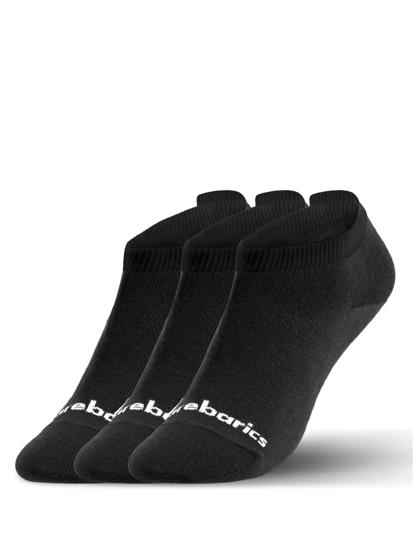 Barebarics - Barfußsocken - Kurz geschnitten - Schwarz - 3er-Pack