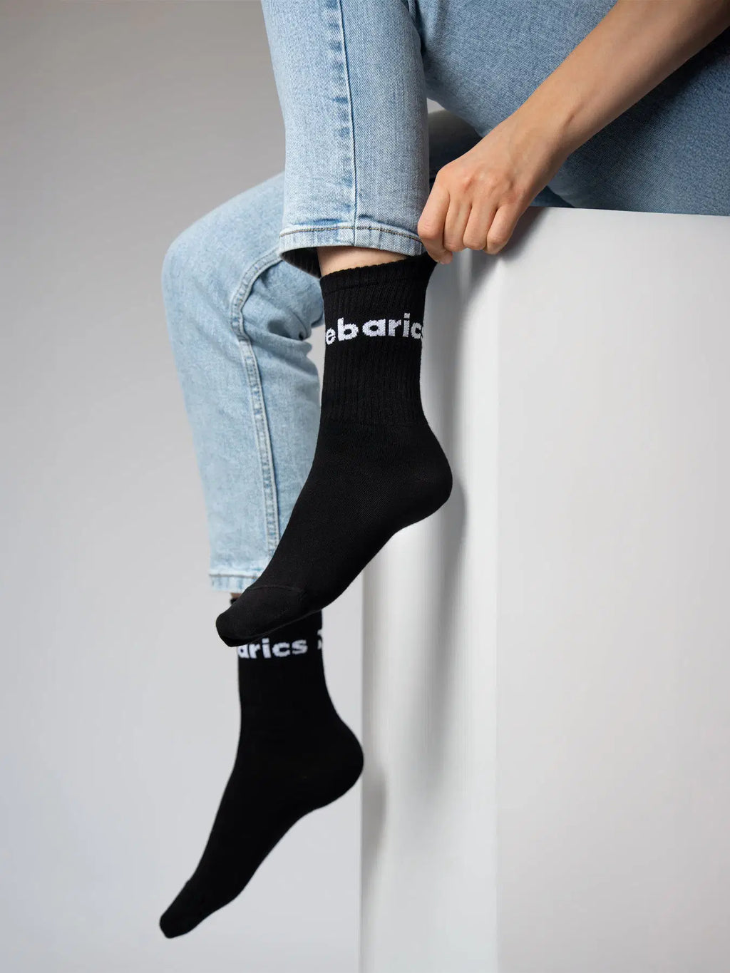 Barebarics - Barefoot Socks - Crew - Black - Big logo - 3 pack - BarefootHub - UK Barefoot Shoes