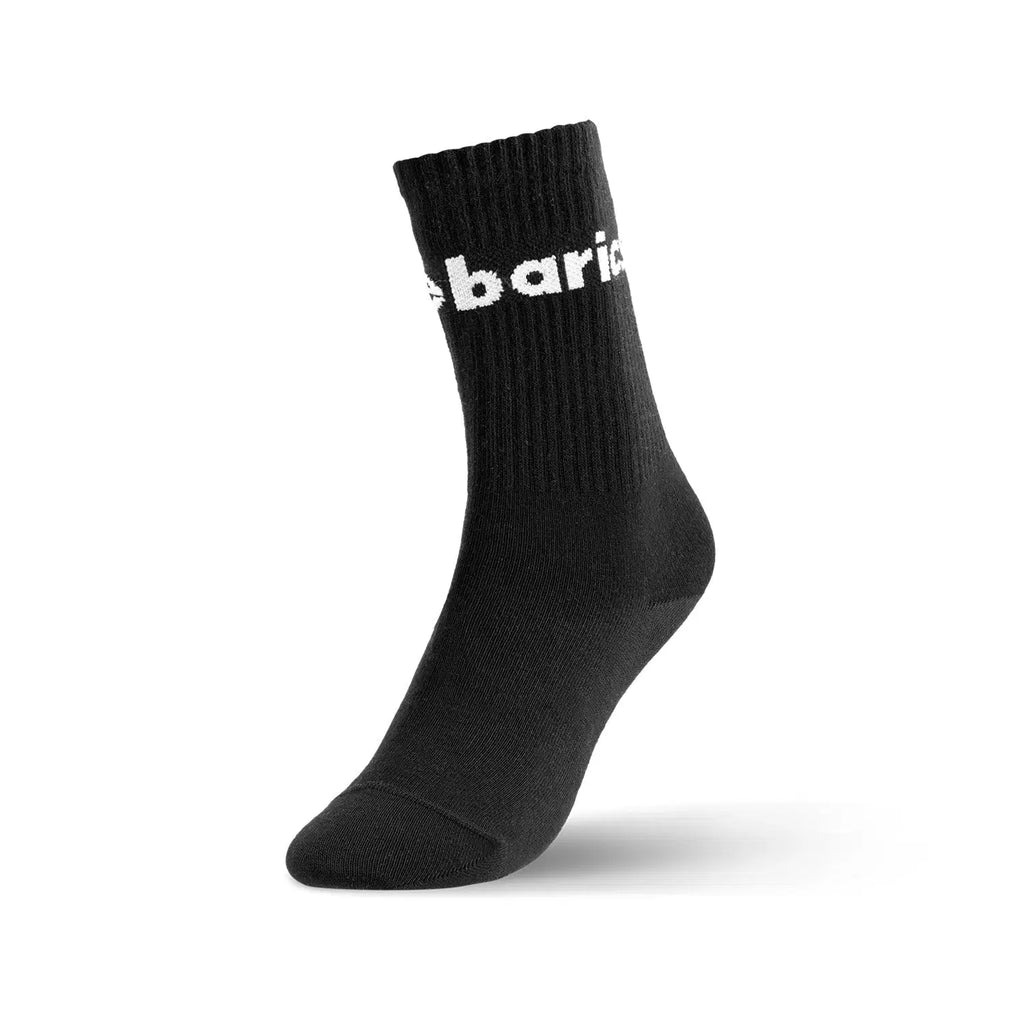 Barebarics - Barefoot Socks - Crew - Black - Big logo - 3 pack - BarefootHub - UK Barefoot Shoes