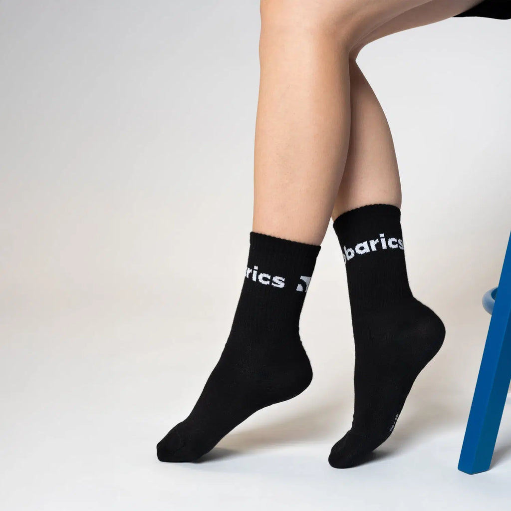 Barebarics - Barefoot Socks - Crew - Black - Big logo - 3 pack - BarefootHub - UK Barefoot Shoes