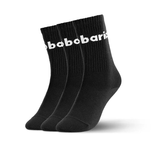 Barebarics - Barefoot Socks - Crew - Black - Big logo - 3 pack - BarefootHub - UK Barefoot Shoes