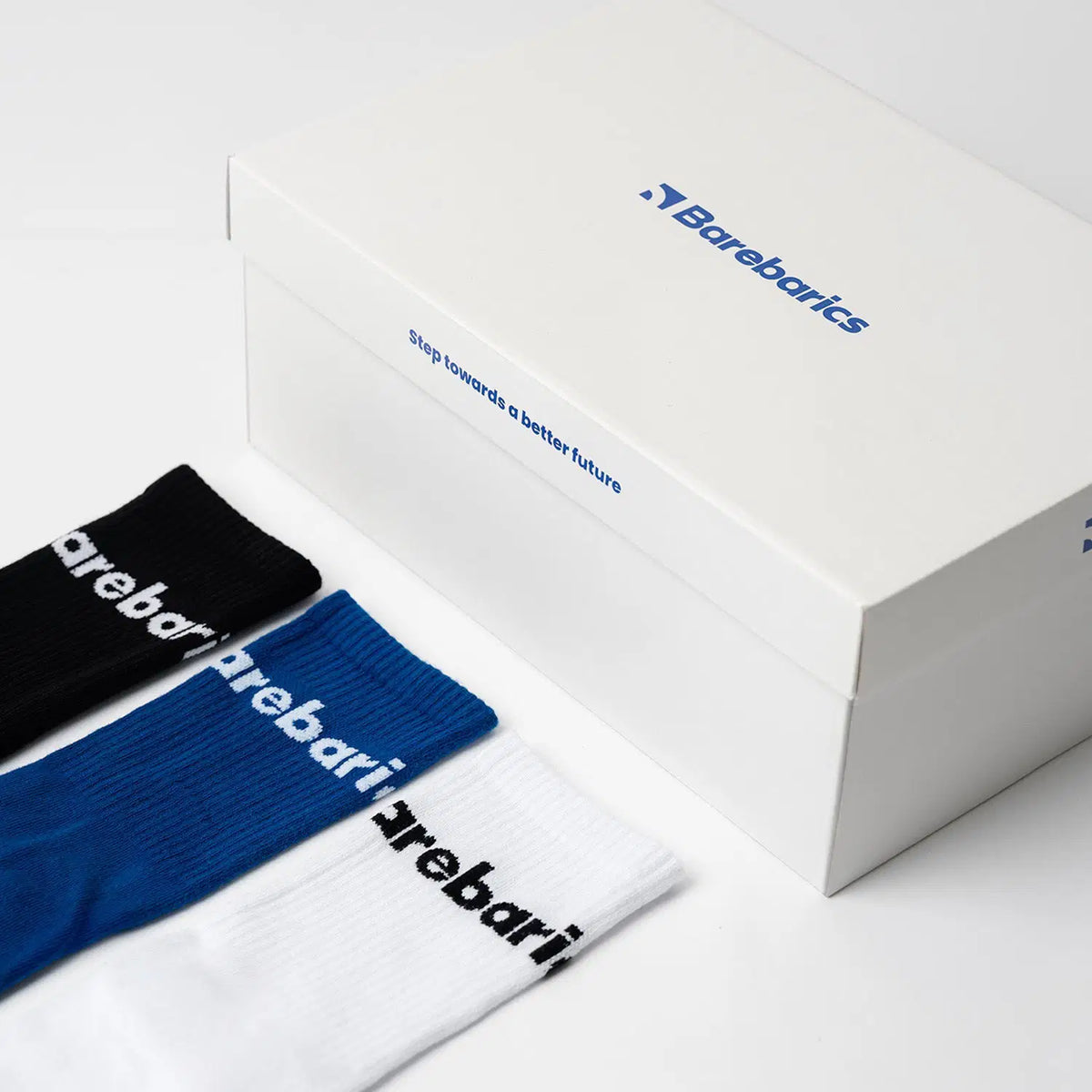 Barebarics - Barefoot Socks - Crew - Black - Big logo - 3 pack - BarefootHub - UK Barefoot Shoes