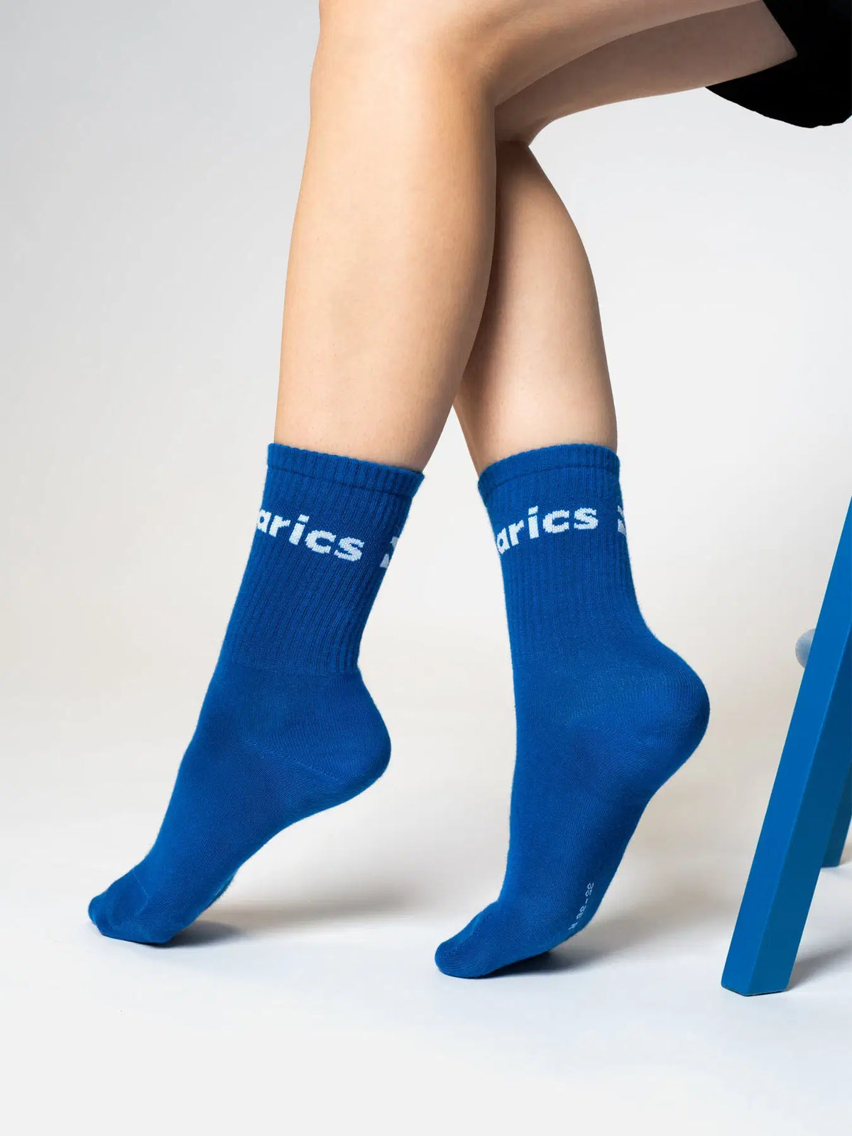 Barebarics - Barefoot Socks - Crew - Blue - Big logo - 3 pack - BarefootHub - UK Barefoot Shoes
