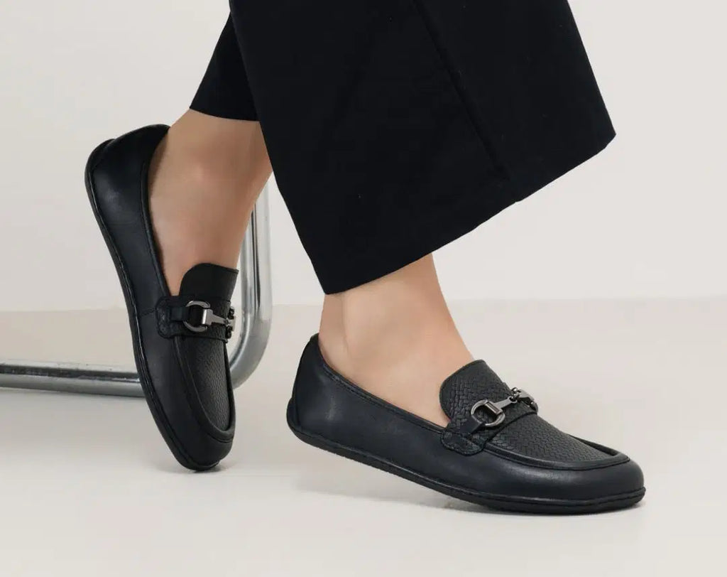 Barefoot Moccasins Be Lenka Divella - Black & Gunmetal - BarefootHub - UK Barefoot Shoes