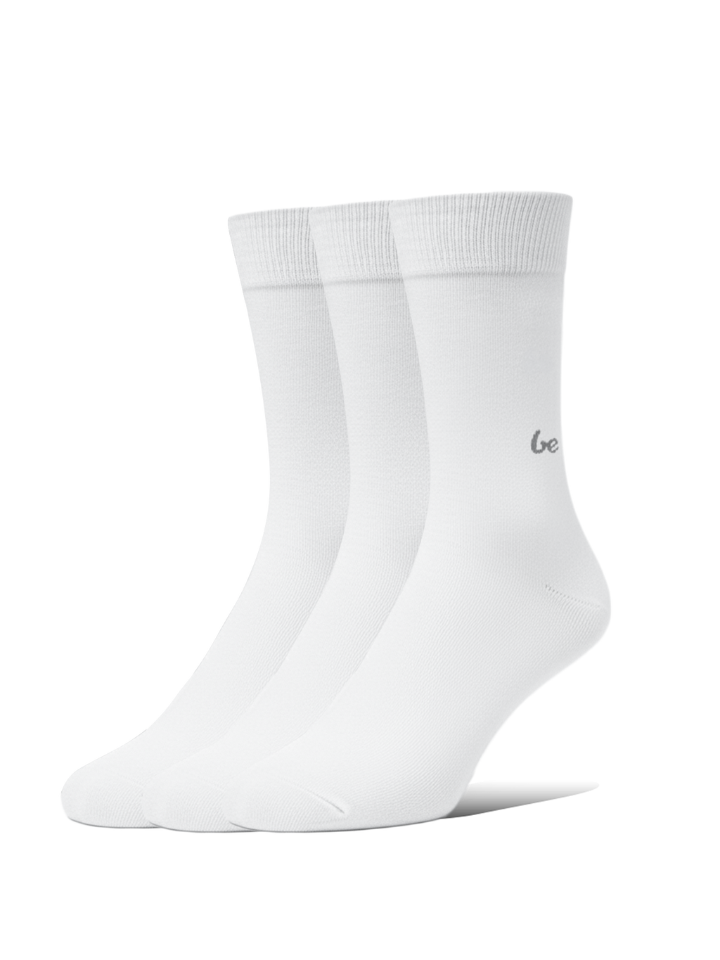 Barfußsocken – Crew – Essentials – Weiß – 3er-Pack