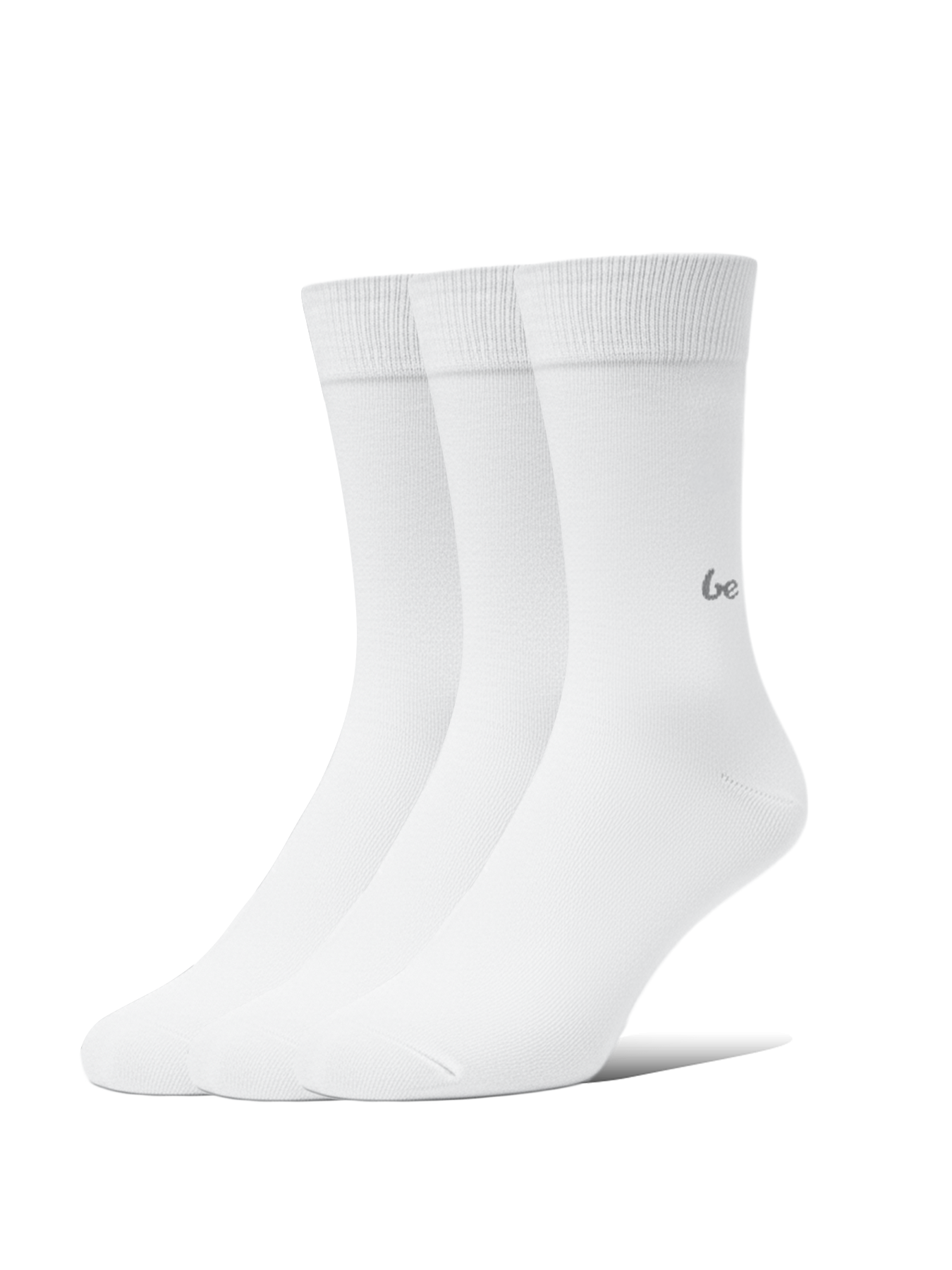 Barfußsocken – Crew – Essentials – Weiß – 3er-Pack
