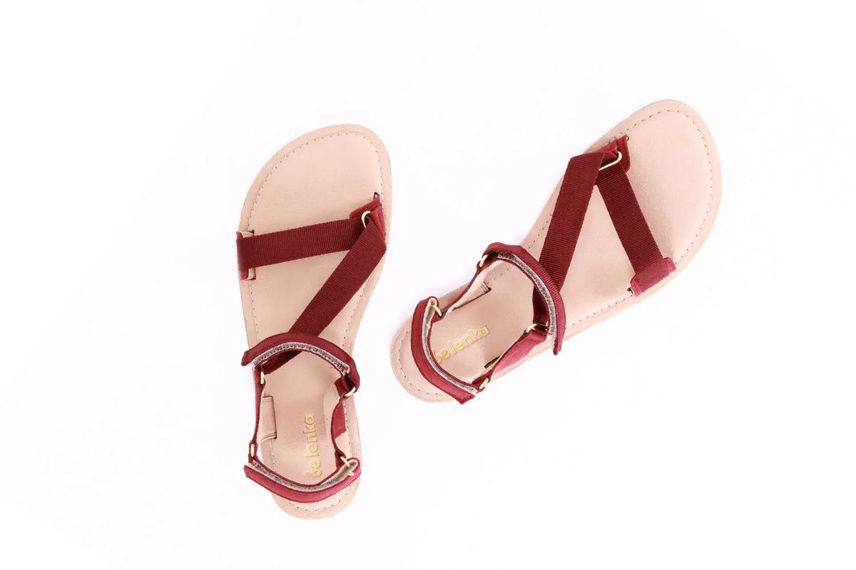 Barefoot Sandals - Be Lenka Flexi 2.0 - Burgundy - BarefootHub - UK Barefoot Shoes