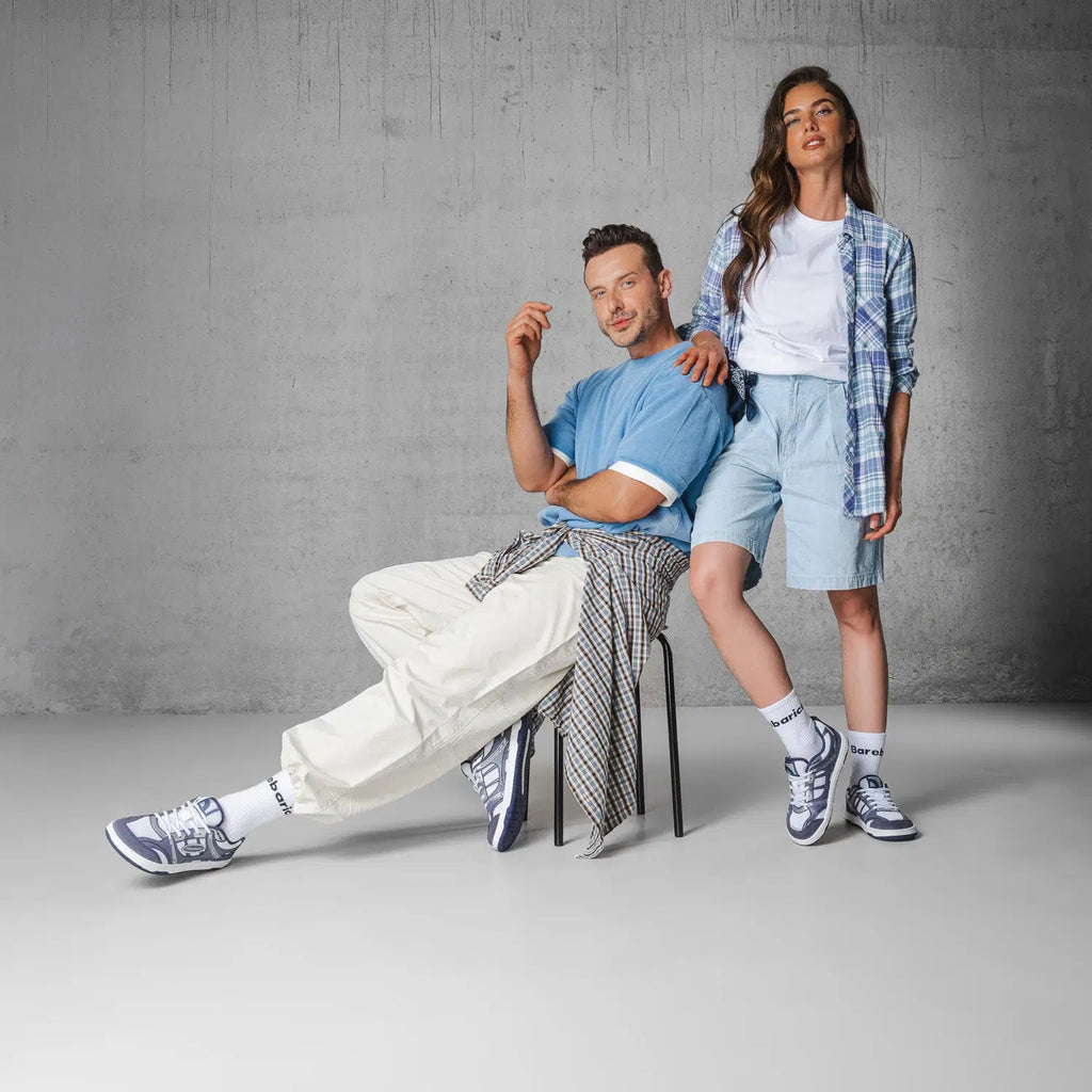 Barefoot Sneakers Barebarics Dropsta - Blue & Silver - BarefootHub - UK Barefoot Shoes