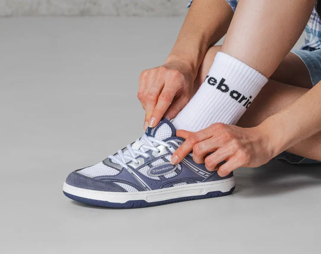 Barefoot Sneakers Barebarics Dropsta - Blue & Silver - BarefootHub - UK Barefoot Shoes