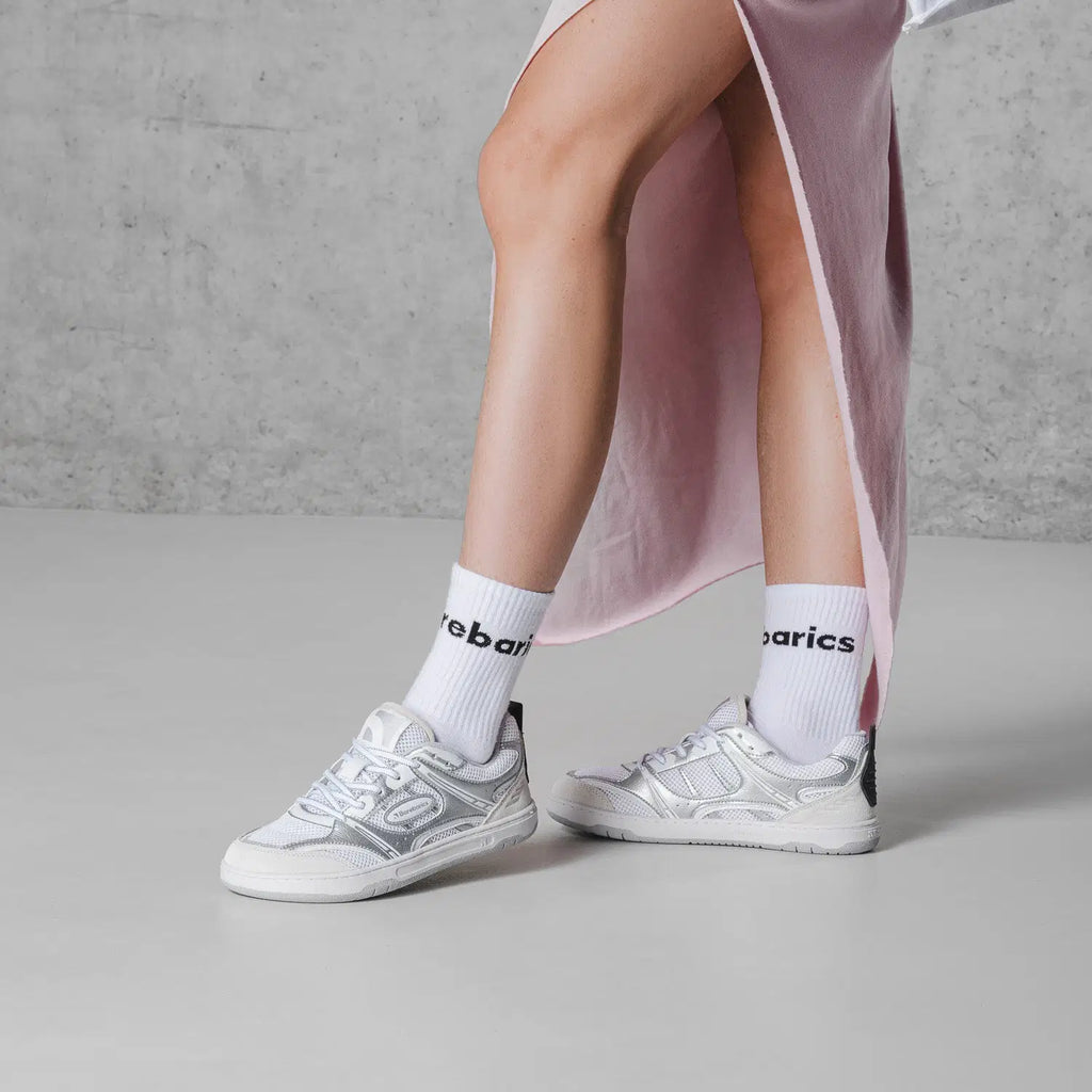 Barefoot Sneakers Barebarics Dropsta - Silver & White - BarefootHub - UK Barefoot Shoes