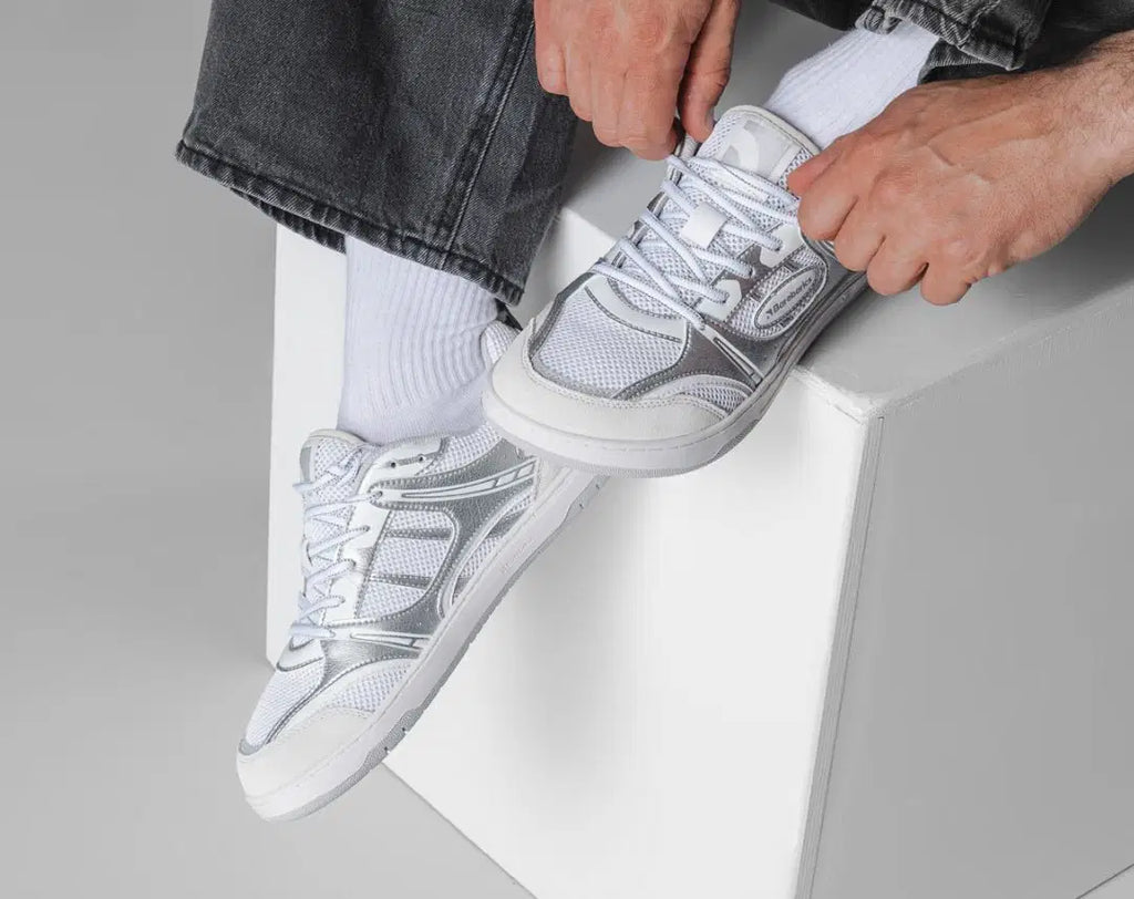 Barefoot Sneakers Barebarics Dropsta - Silver & White - BarefootHub - UK Barefoot Shoes