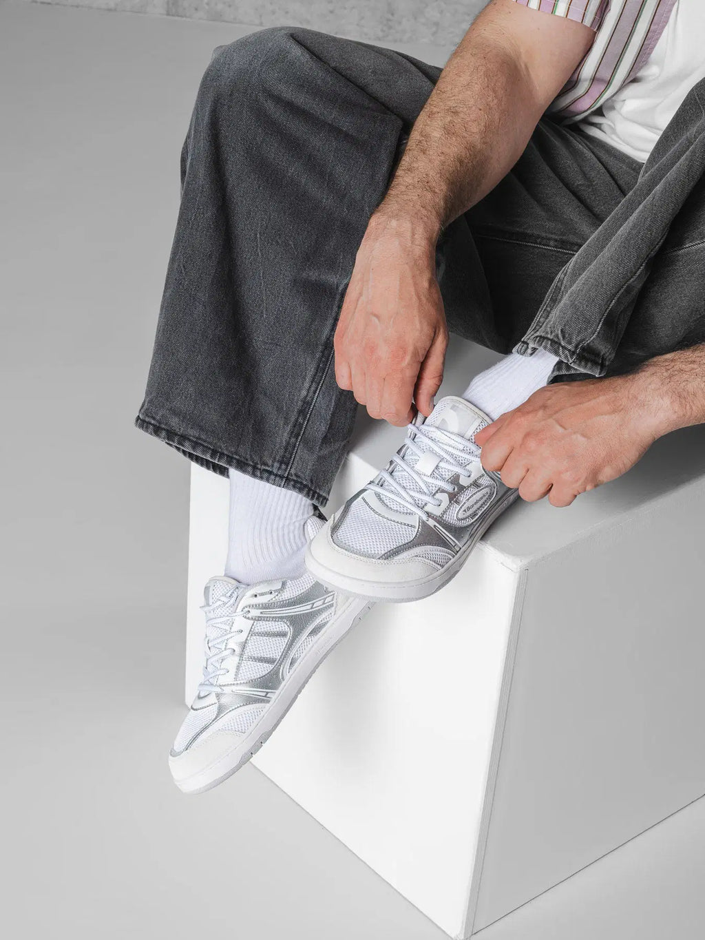 Barefoot Sneakers Barebarics Dropsta - Silver & White - BarefootHub - UK Barefoot Shoes