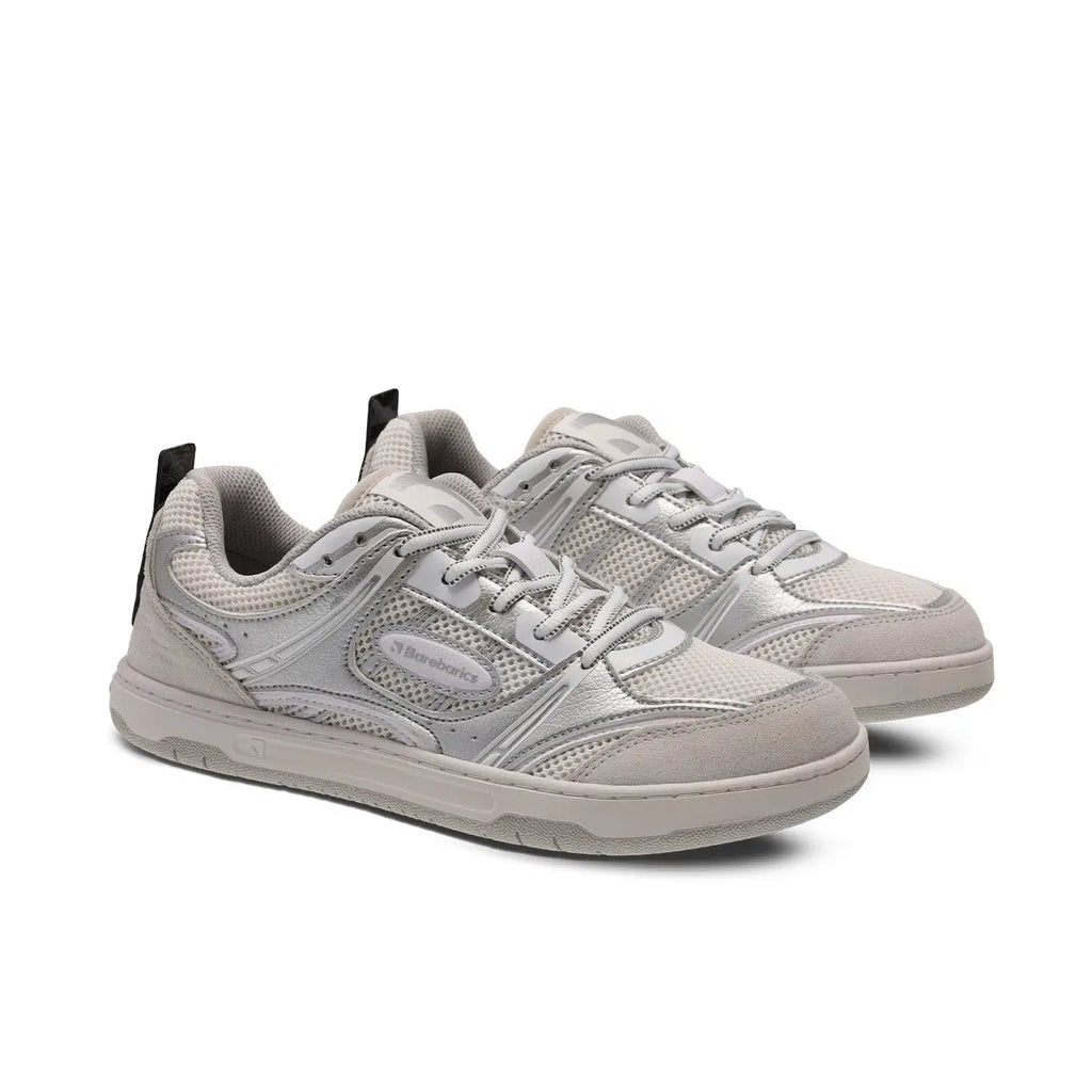 Barefoot Sneakers Barebarics Dropsta - Silver & White - BarefootHub - UK Barefoot Shoes