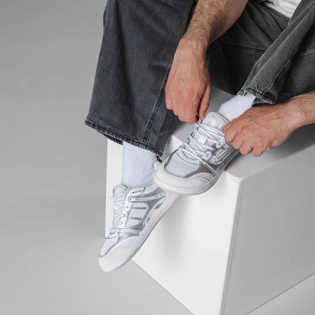 Barefoot Sneakers Barebarics Dropsta - Silver & White - BarefootHub - UK Barefoot Shoes