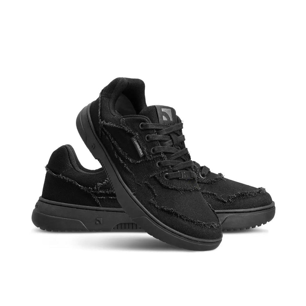 Barefoot Sneakers Barebarics Zing Denim - All Black - BarefootHub - UK Barefoot Shoes