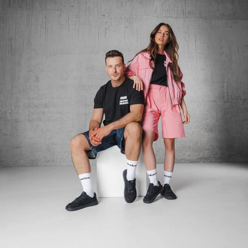Barefoot Sneakers Barebarics Zing Denim - All Black - BarefootHub - UK Barefoot Shoes