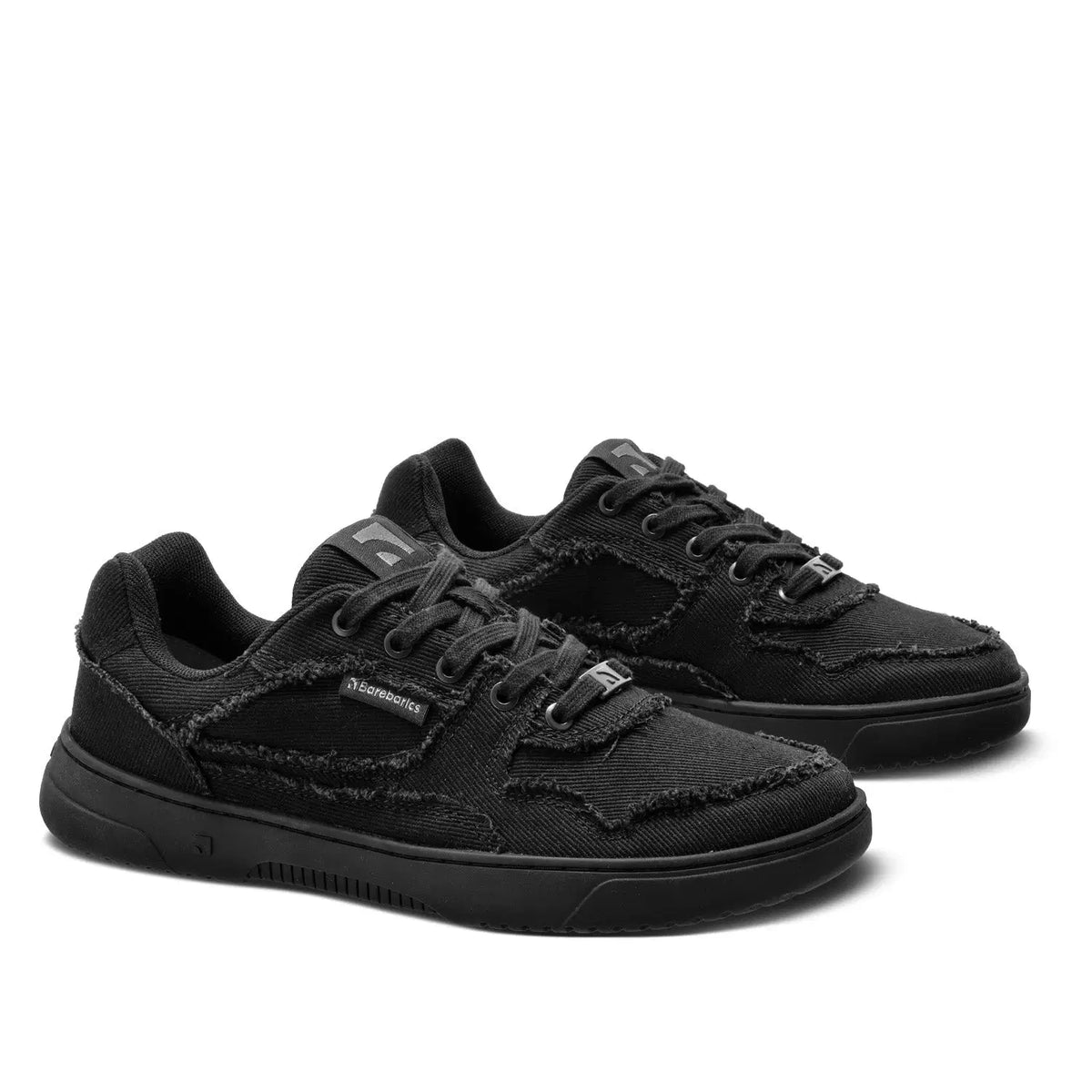 Barefoot Sneakers Barebarics Zing Denim - All Black - BarefootHub - UK Barefoot Shoes