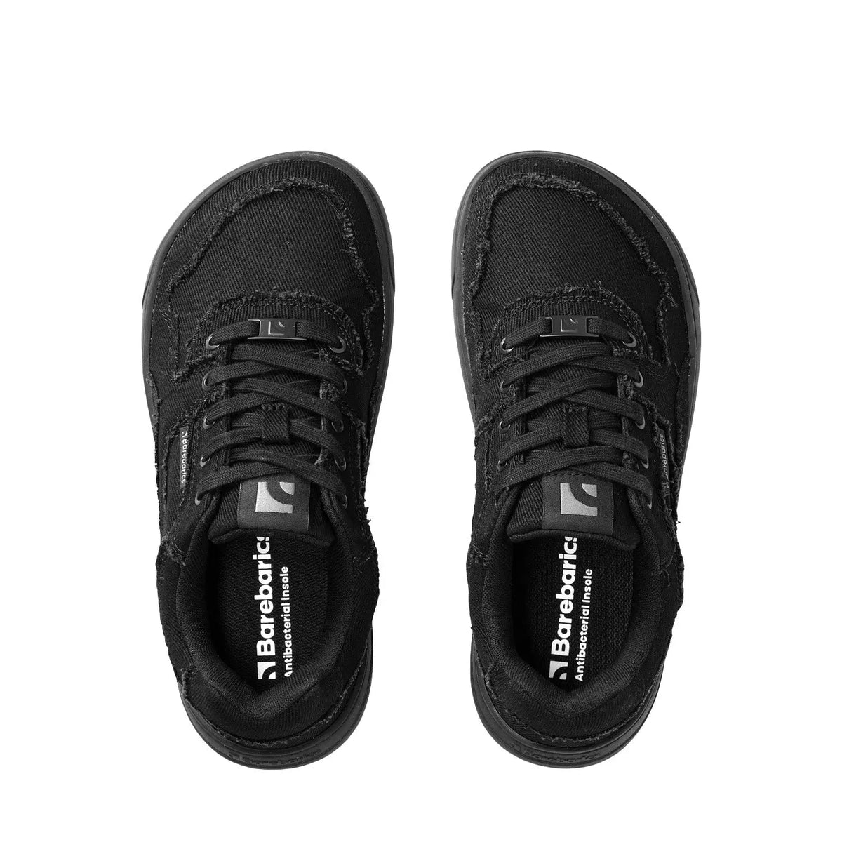 Barefoot Sneakers Barebarics Zing Denim - All Black - BarefootHub - UK Barefoot Shoes