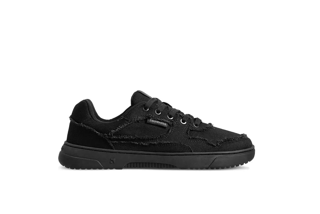 Barefoot Sneakers Barebarics Zing Denim - All Black - BarefootHub - UK Barefoot Shoes