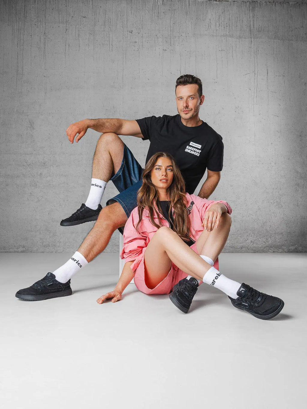 Barefoot Sneakers Barebarics Zing Denim - All Black - BarefootHub - UK Barefoot Shoes
