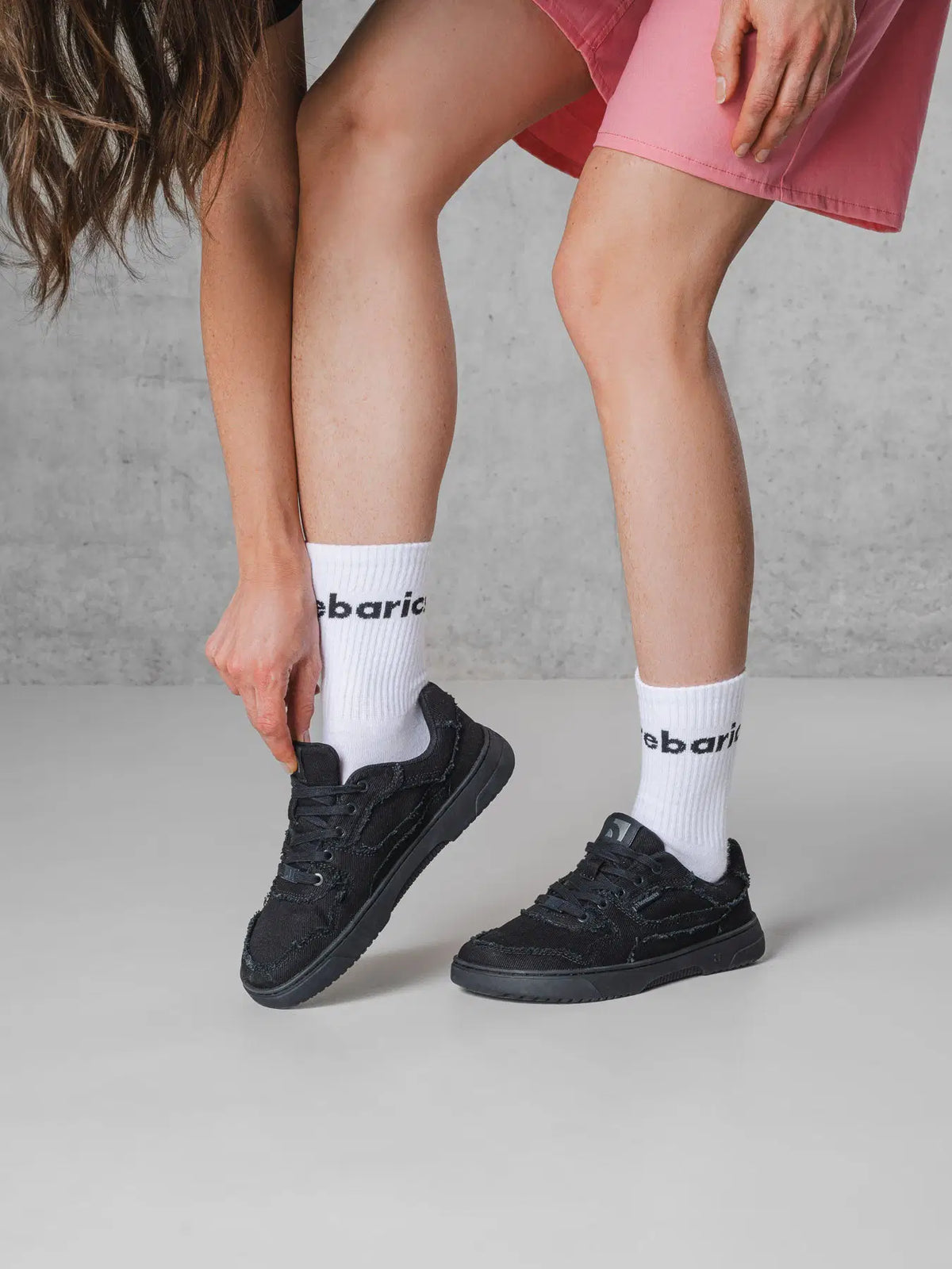 Barefoot Sneakers Barebarics Zing Denim - All Black - BarefootHub - UK Barefoot Shoes