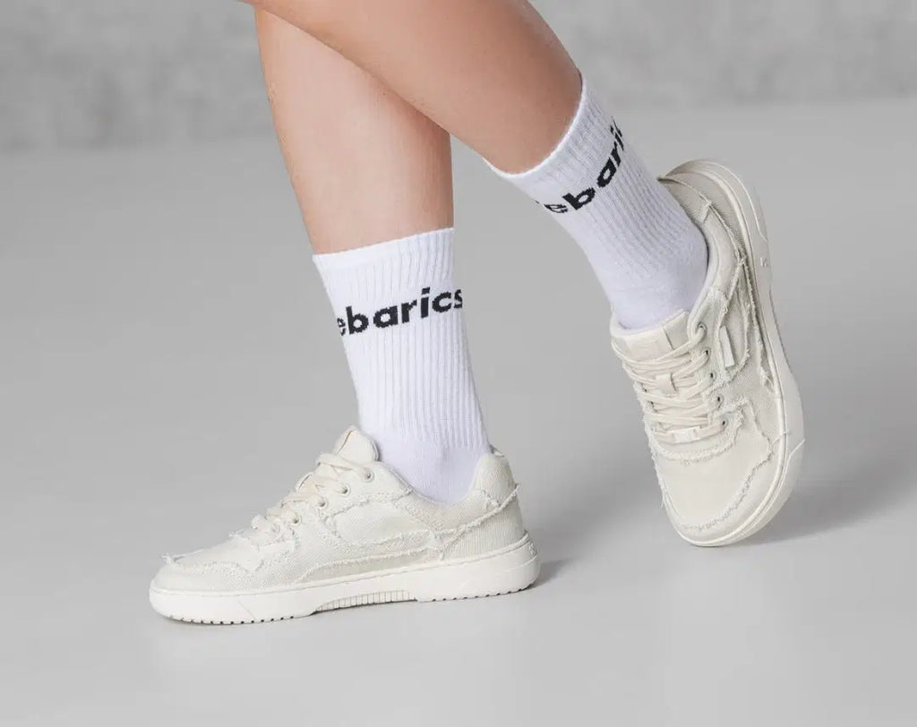 Barefoot Sneakers Barebarics Zing Denim - Cream White - BarefootHub - UK Barefoot Shoes