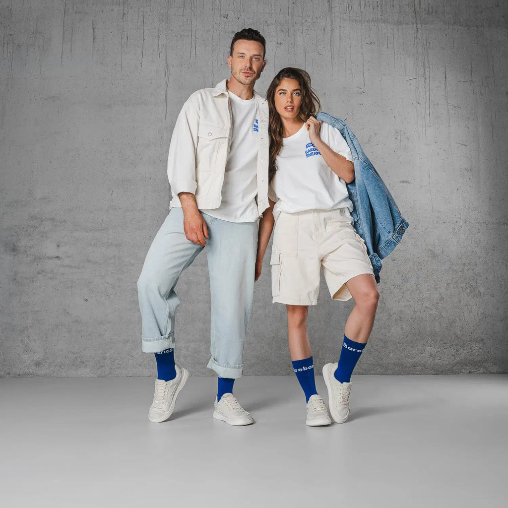Barefoot Sneakers Barebarics Zing Denim - Cream White - BarefootHub - UK Barefoot Shoes