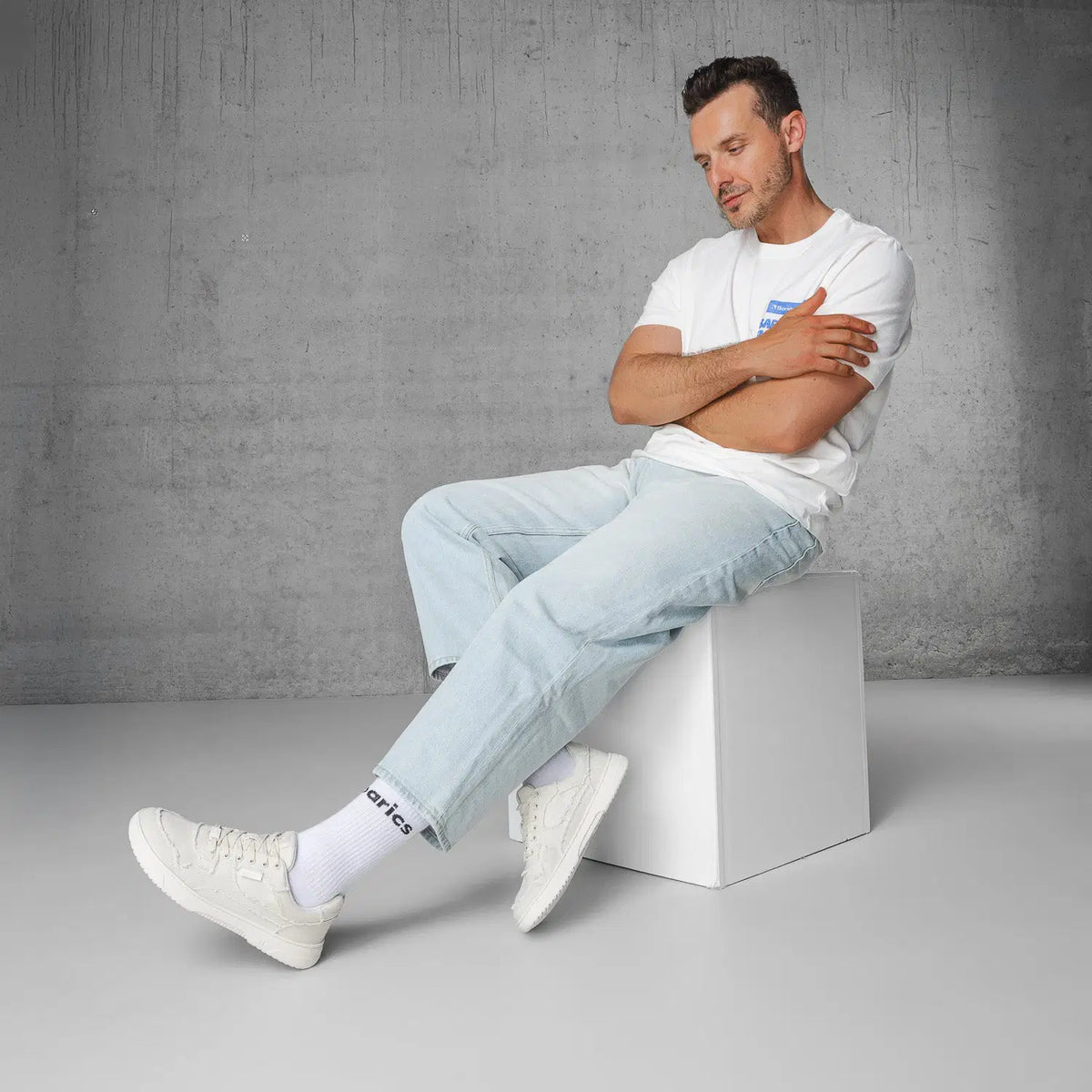 Barefoot Sneakers Barebarics Zing Denim - Cream White - BarefootHub - UK Barefoot Shoes