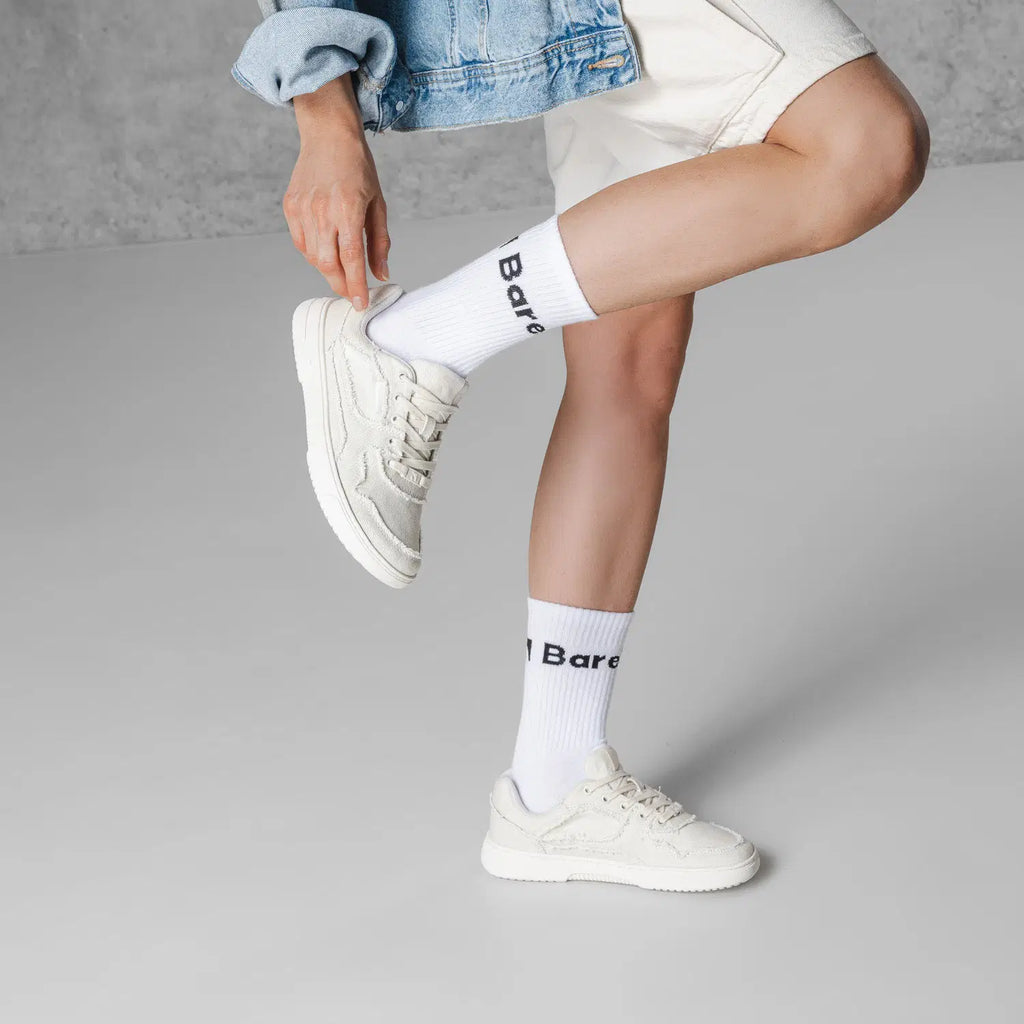 Barefoot Sneakers Barebarics Zing Denim - Cream White - BarefootHub - UK Barefoot Shoes