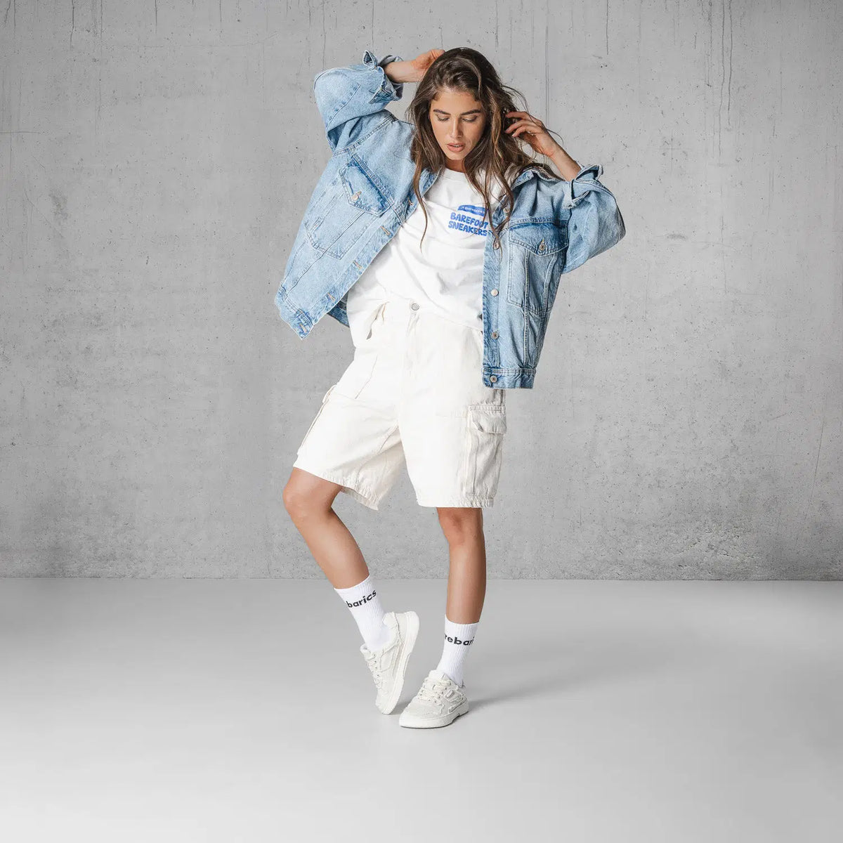 Barefoot Sneakers Barebarics Zing Denim - Cream White - BarefootHub - UK Barefoot Shoes