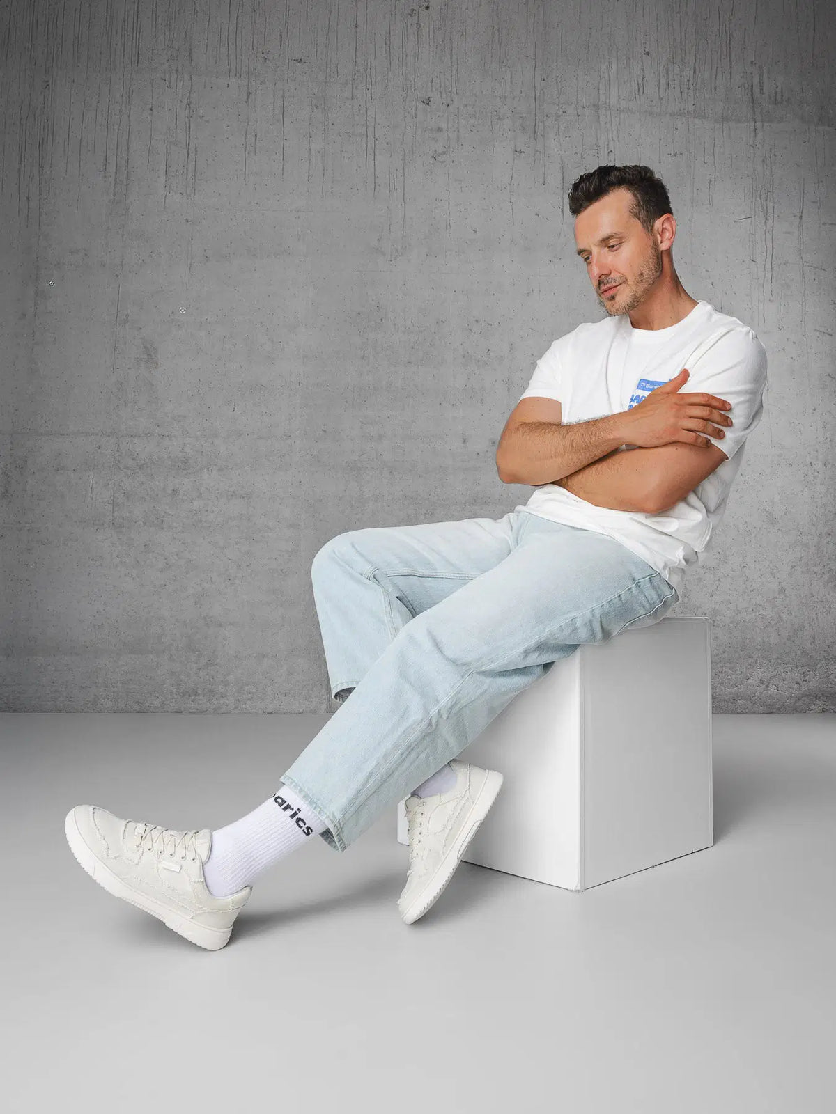 Barefoot Sneakers Barebarics Zing Denim - Cream White - BarefootHub - UK Barefoot Shoes