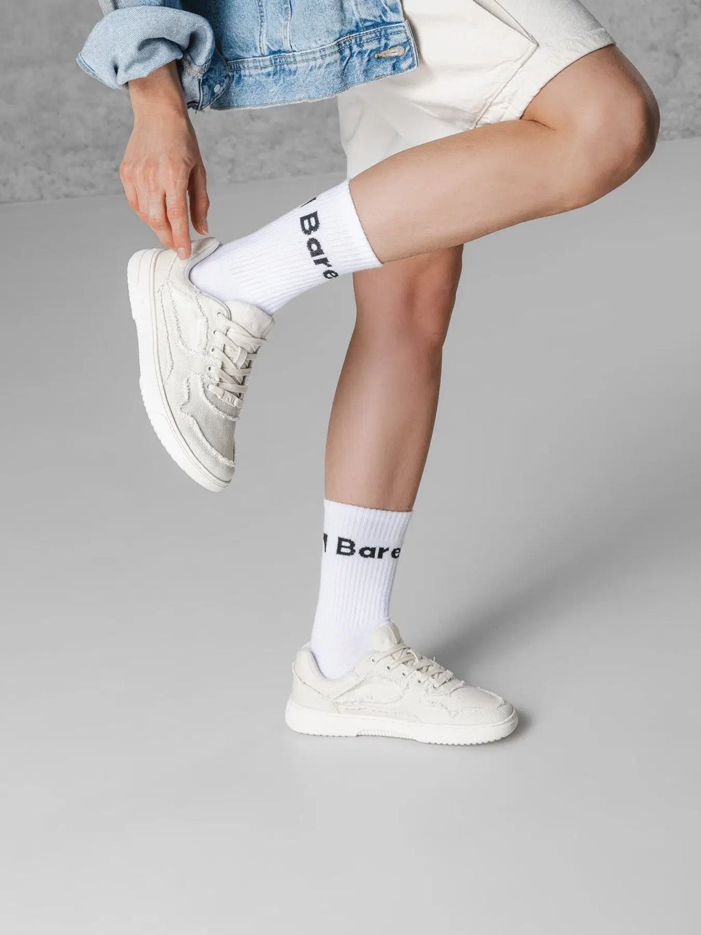 Barefoot Sneakers Barebarics Zing Denim - Cream White - BarefootHub - UK Barefoot Shoes