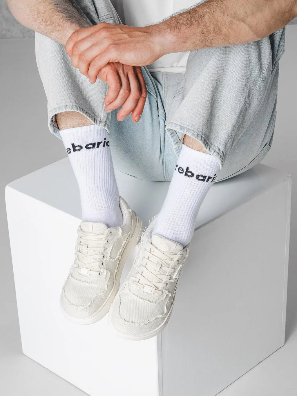 Barefoot Sneakers Barebarics Zing Denim - Cream White - BarefootHub - UK Barefoot Shoes