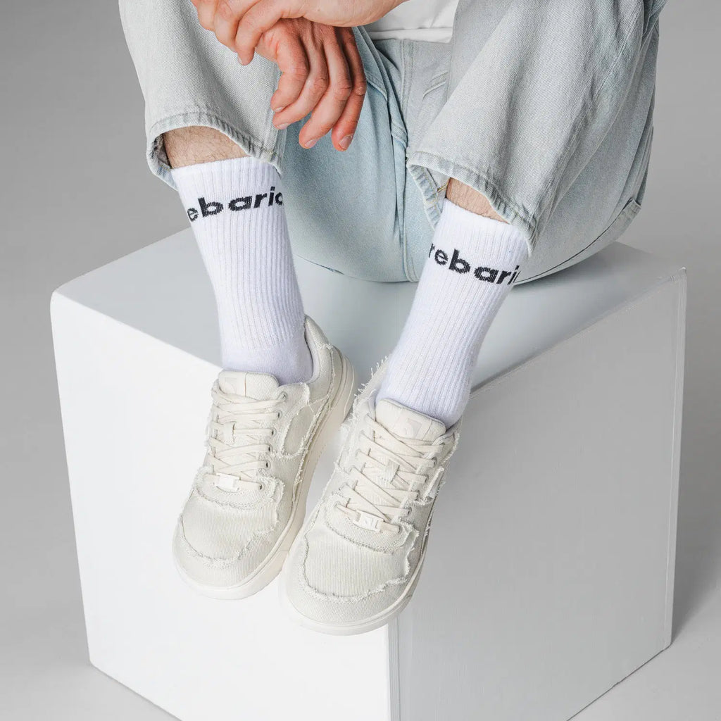 Barefoot Sneakers Barebarics Zing Denim - Cream White - BarefootHub - UK Barefoot Shoes