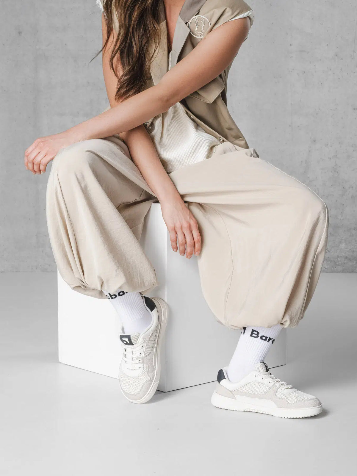 Barefoot Sneakers Barebarics Zing - Fresh - White & Beige - BarefootHub - UK Barefoot Shoes