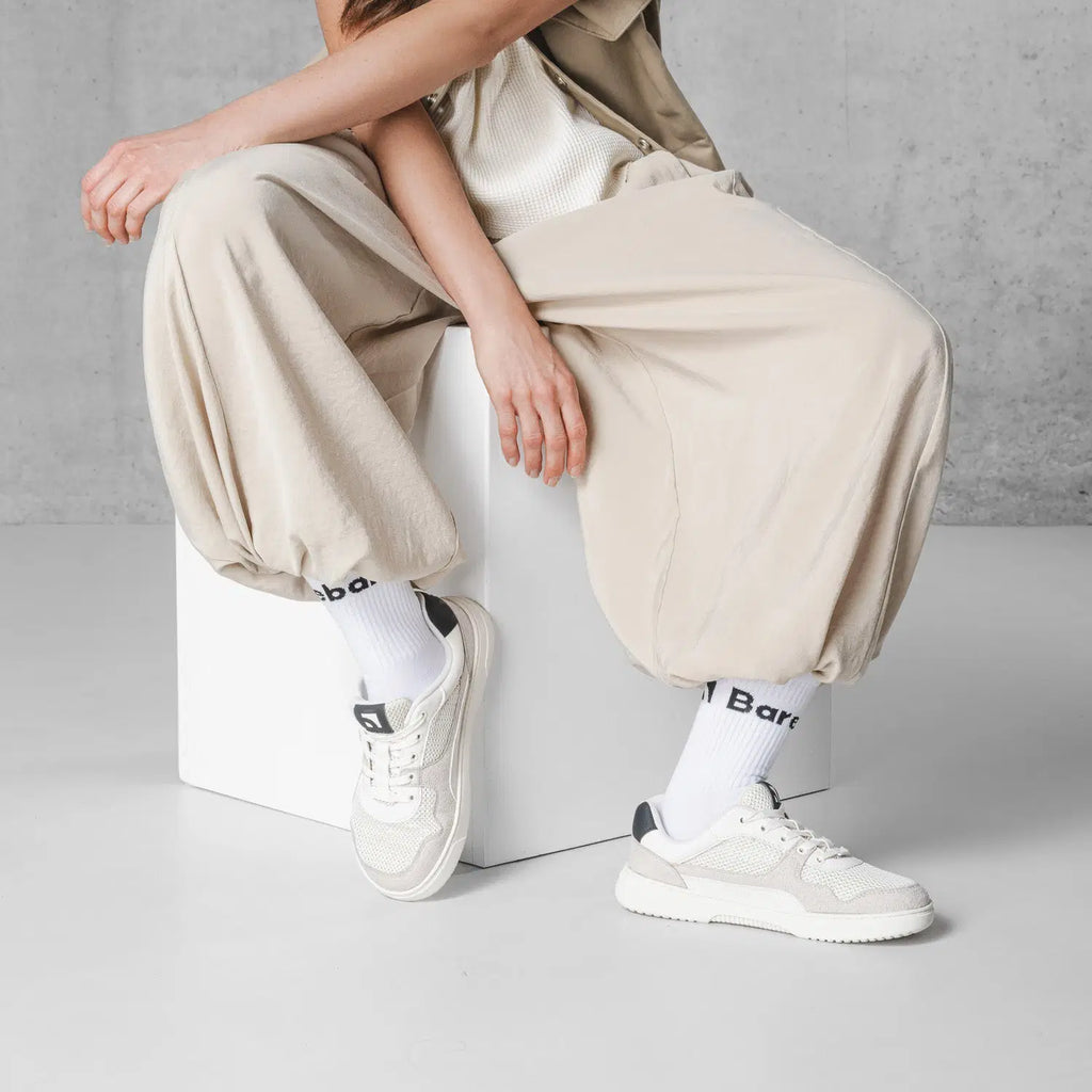 Barefoot Sneakers Barebarics Zing - Fresh - White & Beige - BarefootHub - UK Barefoot Shoes