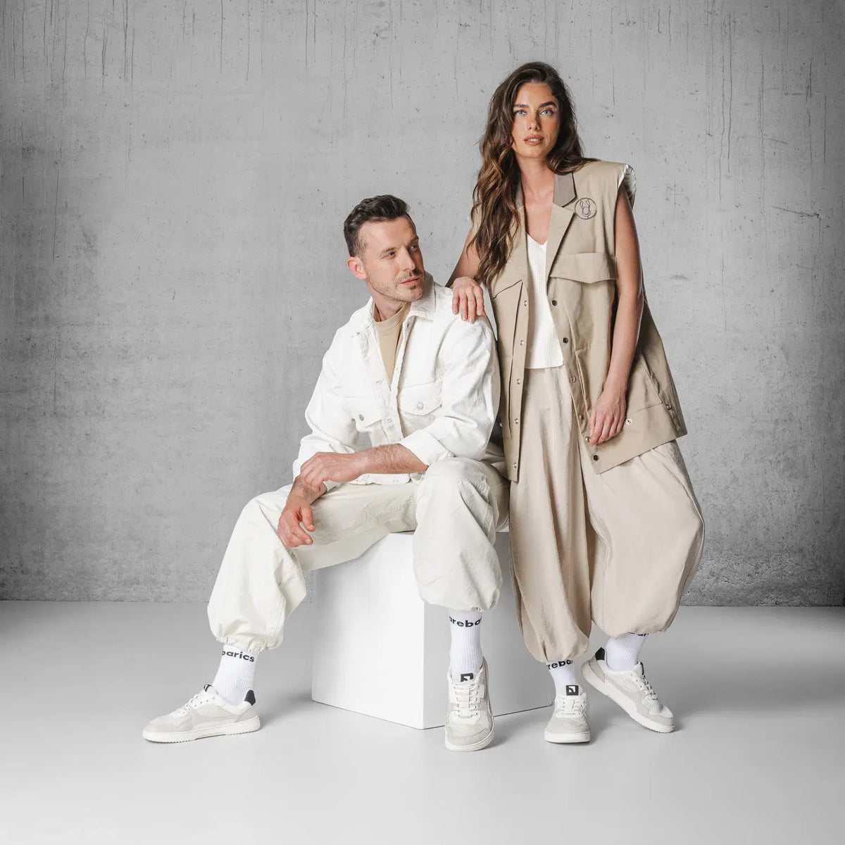 Barefoot Sneakers Barebarics Zing - Fresh - White & Beige - BarefootHub - UK Barefoot Shoes