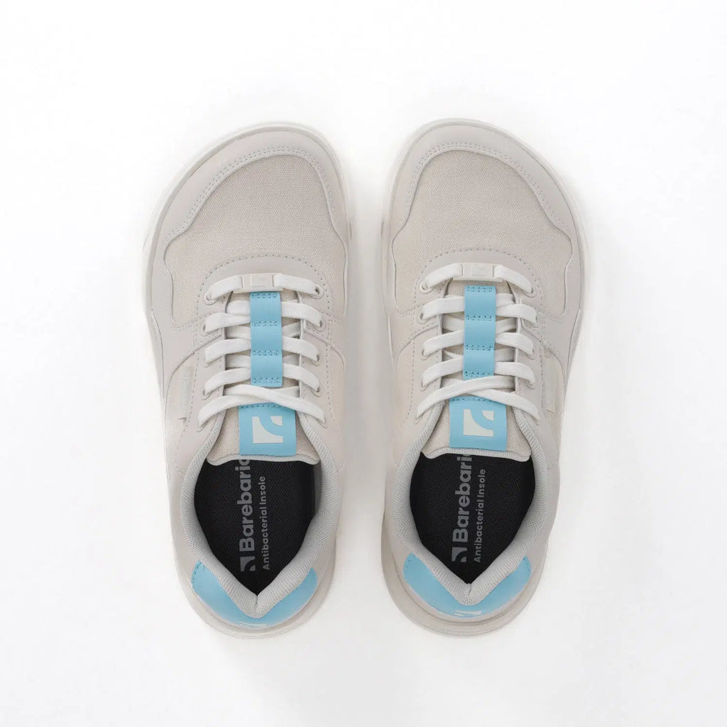 Barefoot Sneakers Barebarics Zing - Off-White & Blue - BarefootHub - UK Barefoot Shoes