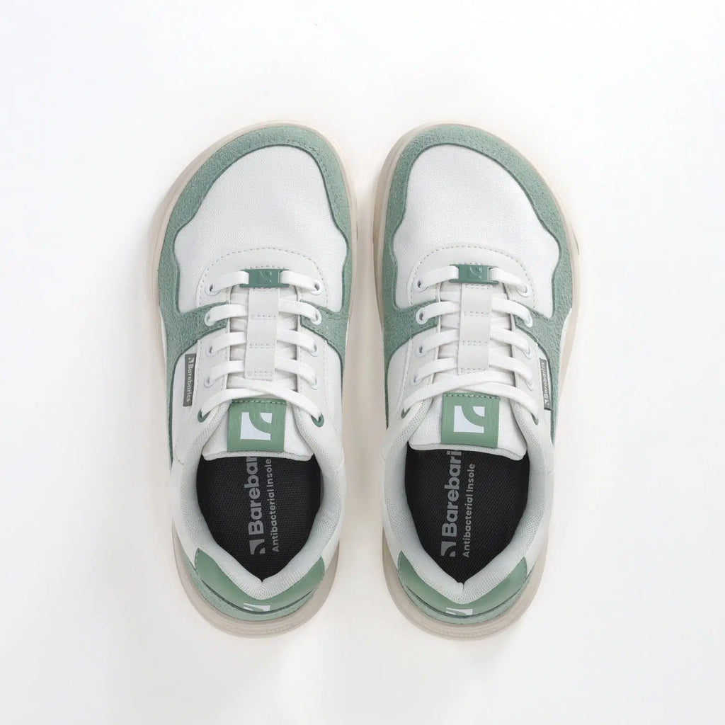 Barefoot Sneakers Barebarics Zing - White & Green - BarefootHub - UK Barefoot Shoes