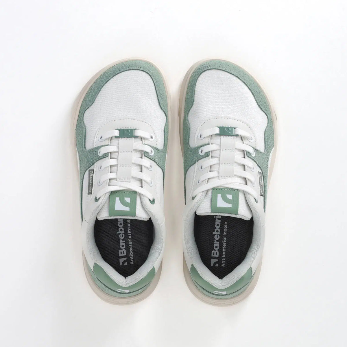 Barefoot Sneakers Barebarics Zing - White & Green - BarefootHub - UK Barefoot Shoes