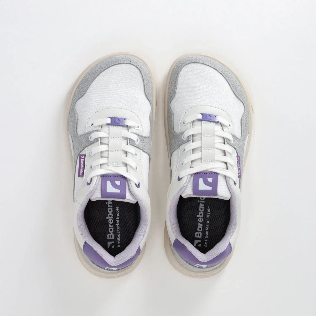 Barefoot Sneakers Barebarics Zing - White & Purple - BarefootHub - UK Barefoot Shoes